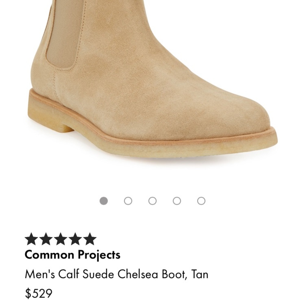 Common Projects Calf Suede Chelsea Boot, Tan